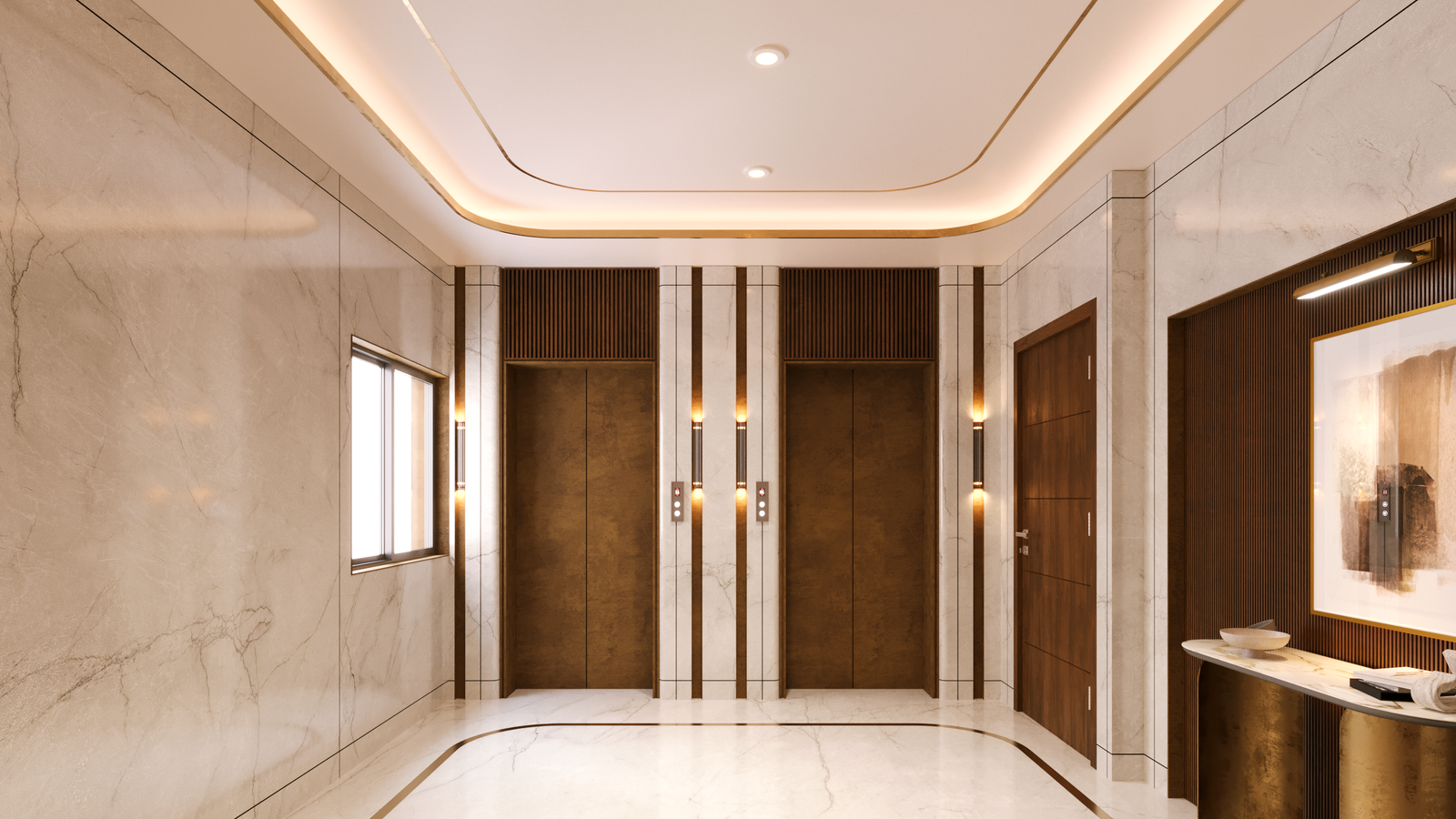 Redevelopment at Andheri lift lobby render